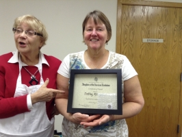 Cathy Altepeter receiving the Community Service Award in December 2015.JPG